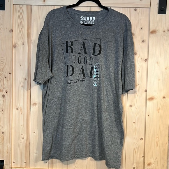 Dood Mood Men’s Rad Dood Dad The Good Life Short Sleeve Gray T-shirt‎ XXL NEW - Picture 1 of 6